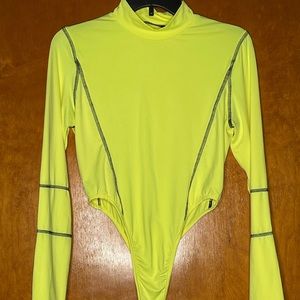 Neon Green Topstitching Bodysuit